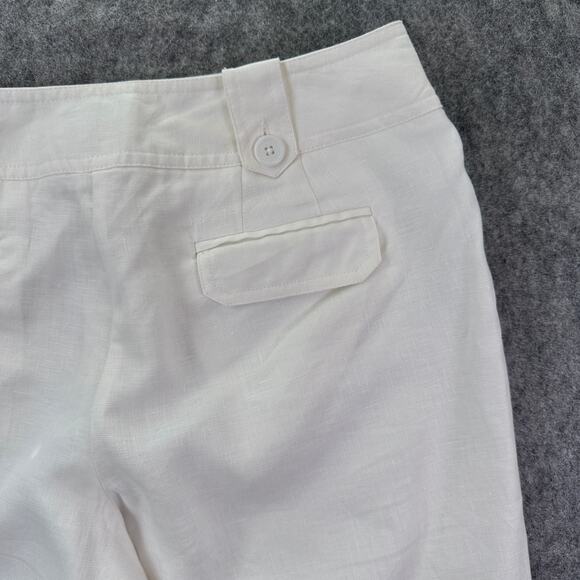 Ann Taylor‎ Loft Womens 4P White Linen Capri Lined Pant - Picture 7 of 7
